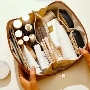 NEW Make Up Travel Toiletries Carry On Personal Bag 3 Separate Compartments